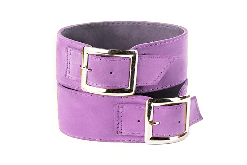 Mauve purple women's calf bracelets, to wear over boots - Florence KOOIJMAN